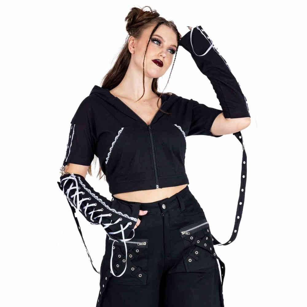 Poizen Industries - Azalea Vest met capuchon - Zwart